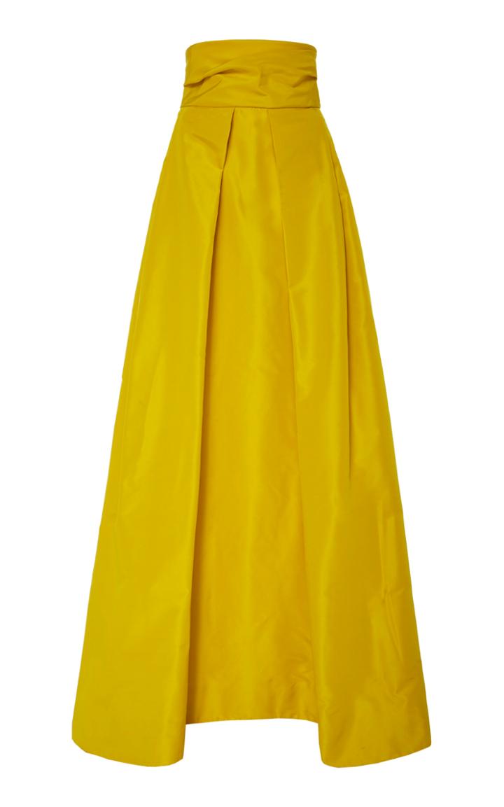 Monique Lhuillier Silk Faille Floor Length A-line Skirt