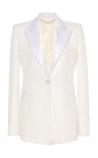 Paco Rabanne Satin-lapel Crepe De Chine Blazer