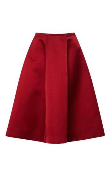 Preorder Esme Vie Cardinal Red Panel Gore Midi Skirt