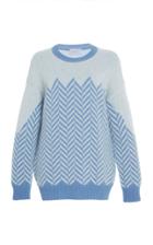 Luisa Beccaria Oversized Chevron Sweater