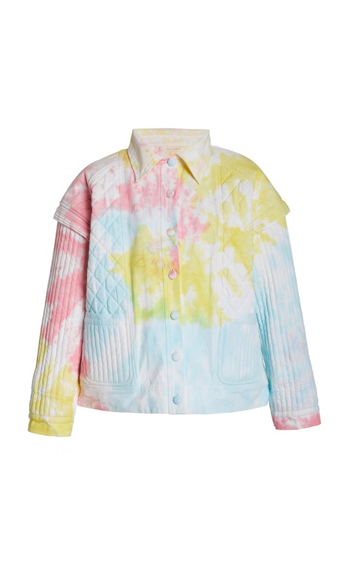Moda Operandi Loveshackfancy Adelade Tie-dyed Cotton-twill Jacket