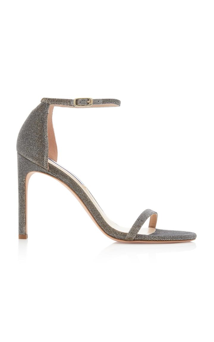 Stuart Weitzman Nudistsong Nighttime Metallic Leather Sandals