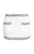 Balmain Jeweled Crepe Mini Skirt
