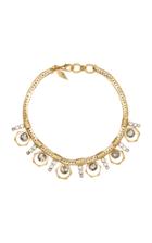Nicole Romano 18k Gold-plated Bolt And Stacked Crystal Necklace
