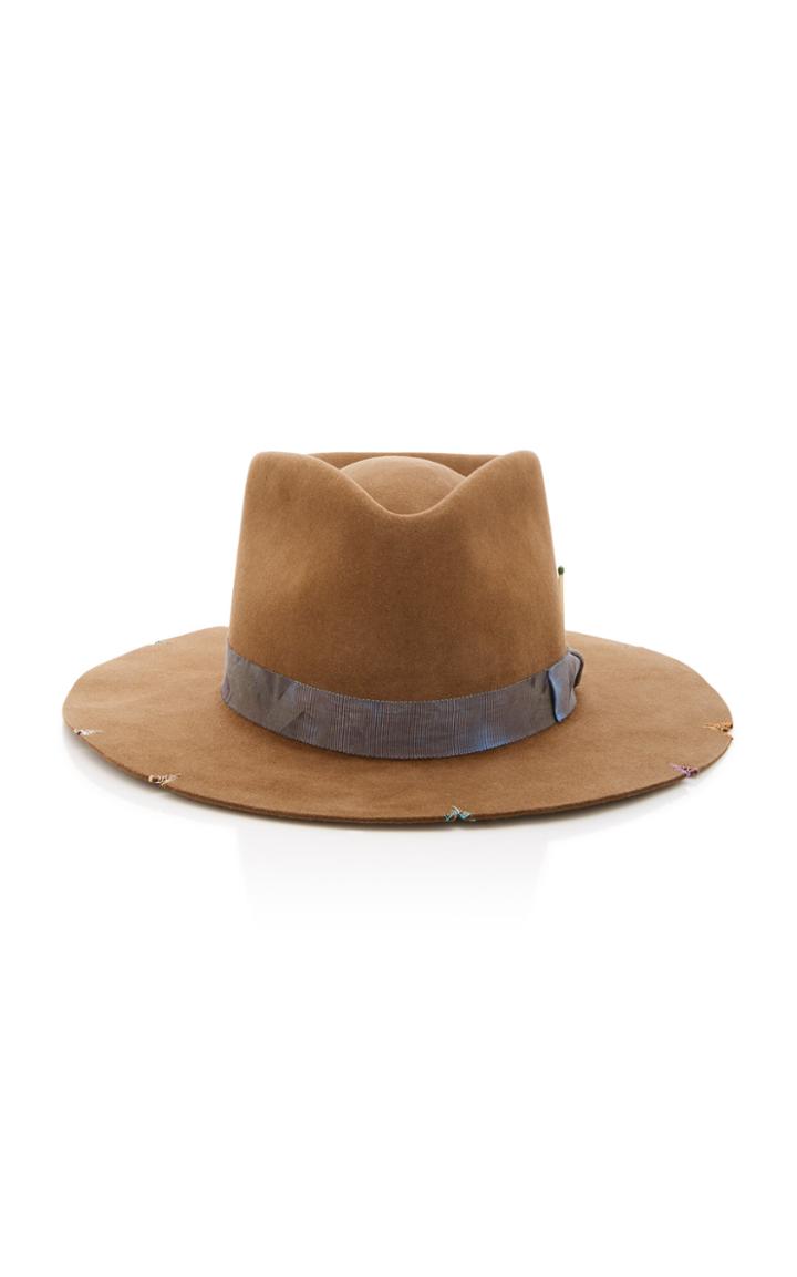 Nick Fouquet Whiskey Springs Ribbon-trimmed Felt Hat Size: 7 1/8