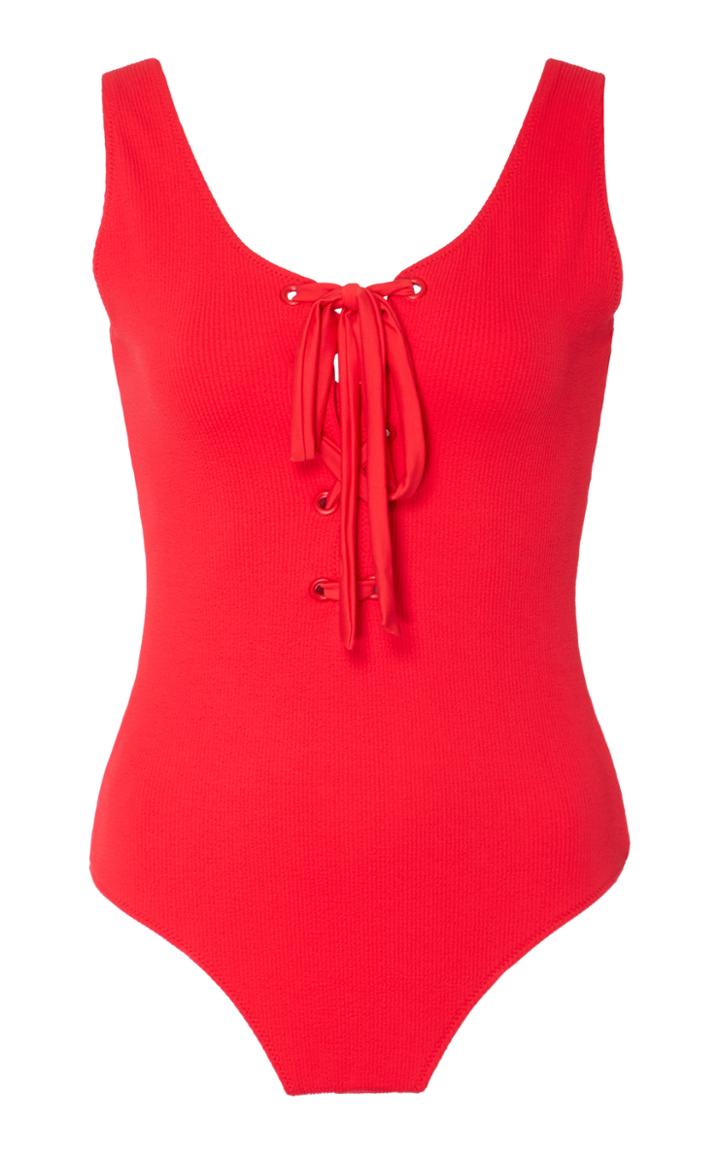 Ganni Tie-detailed Swimsuit