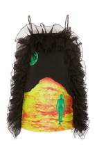 Moda Operandi Christopher Kane Mountain Lady Frill Satin Dress Size: 38