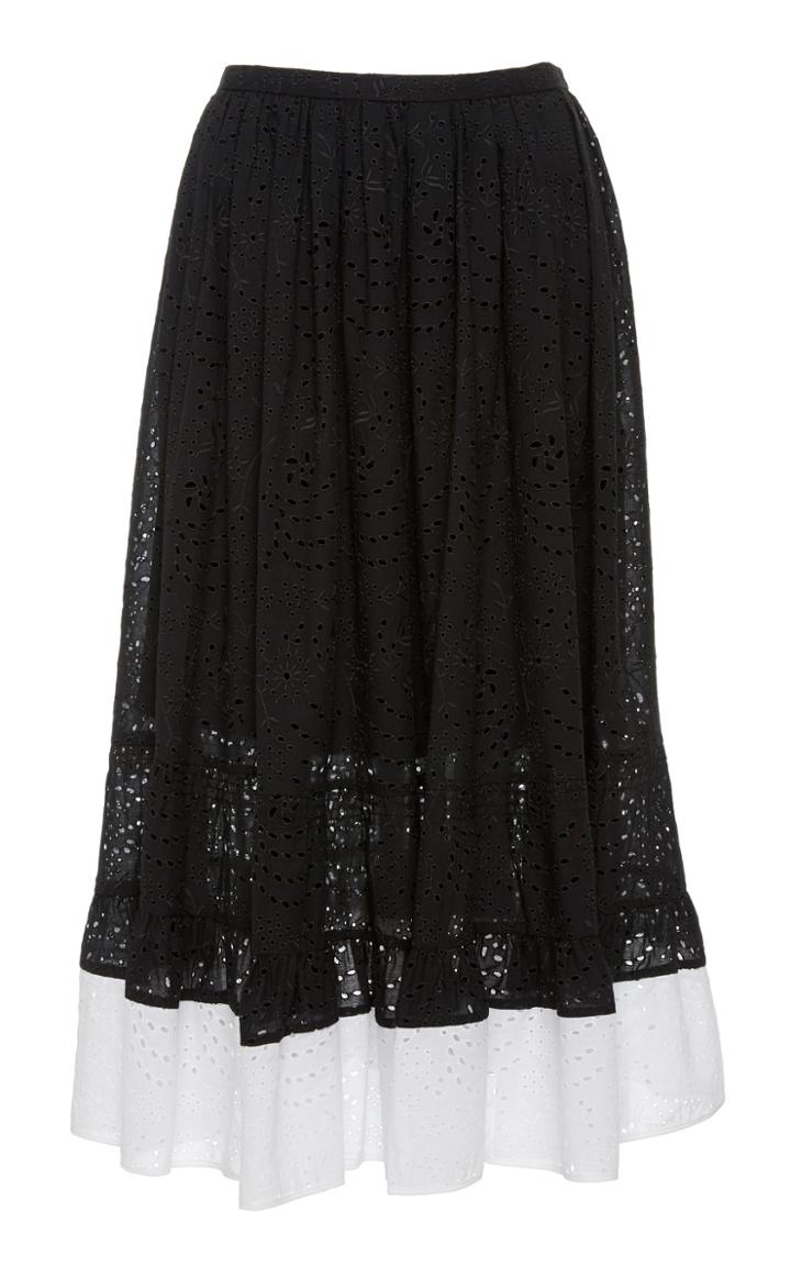 N21 Blanca Two-tone Eyelet Lace Skirt