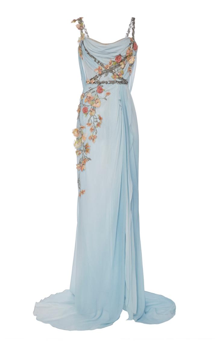 Moda Operandi Marchesa Embroidered Silk Dress Size: 0