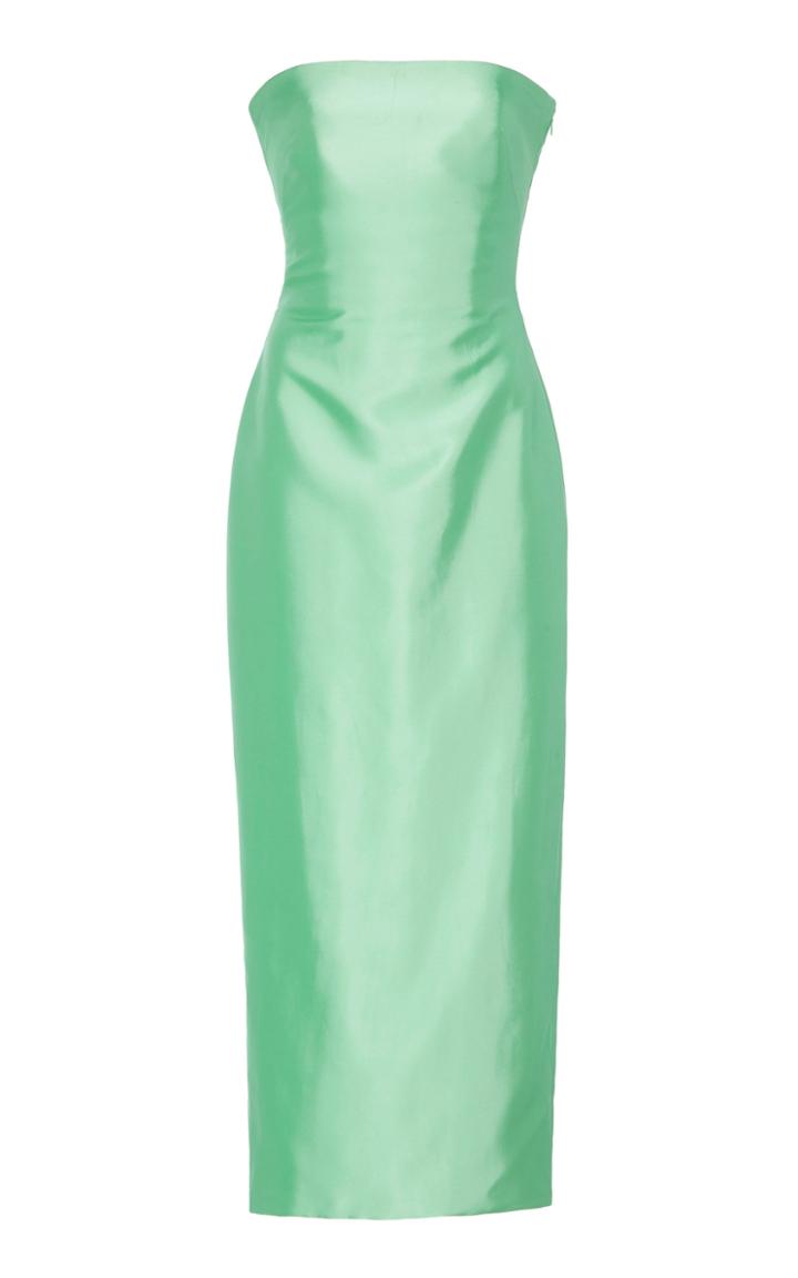 Brandon Maxwell Strapless Knotted-back Satin Cocktail Dress
