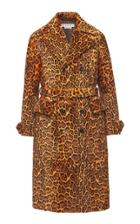 Marni Leopard Belted Calfskin Overcoat
