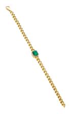 Jemma Wynne Limited Edition Yellow Gold Toujours Large Link And Emerald Bracelet