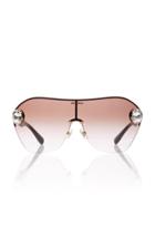 Miu Miu Oversized Crystal-embellished Shield Sunglasses