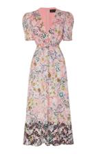 Saloni Lea Floral-print Silk Crepe De Chine Midi Dress