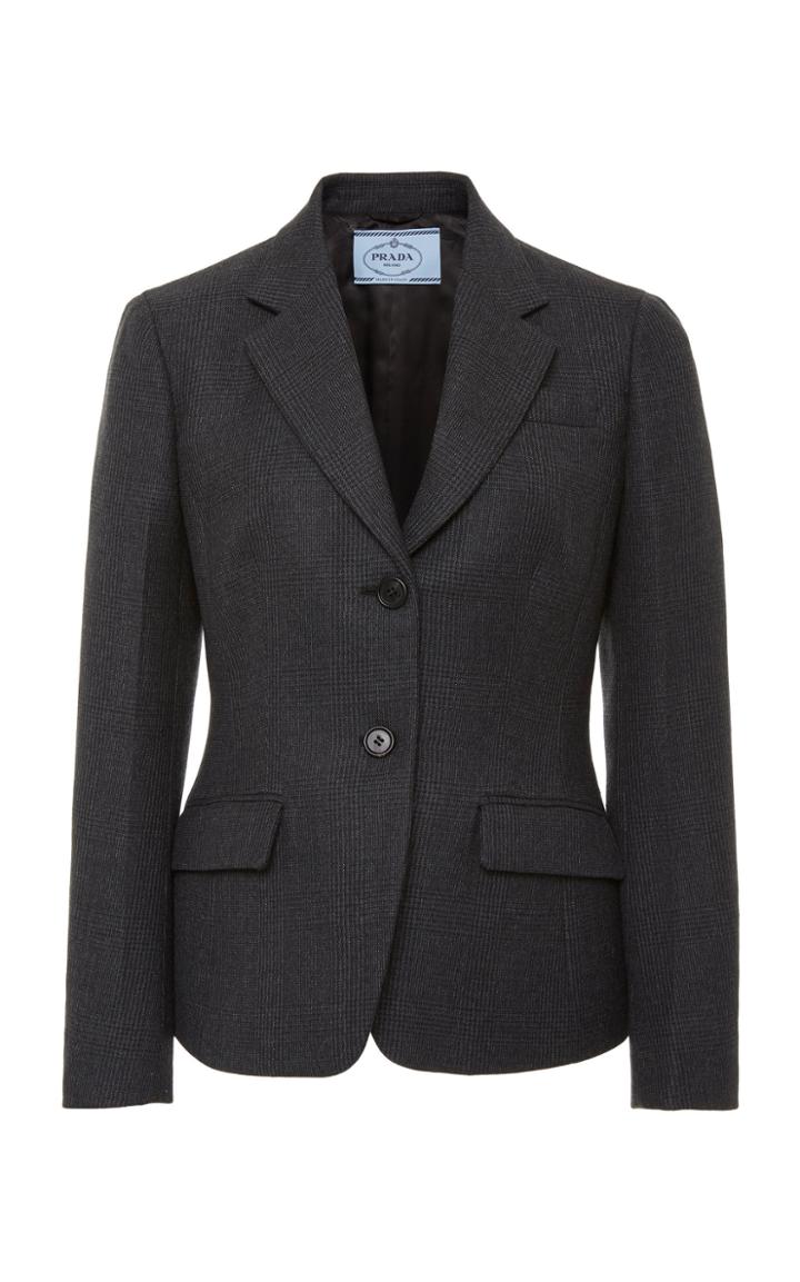 Prada Checked Wool-blend Blazer