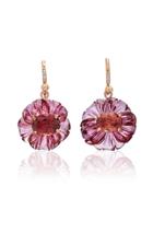 Irene Neuwirth One-of-a-kind 18k Rose Gold Pink Tourmaline Carved Flowers Earrings