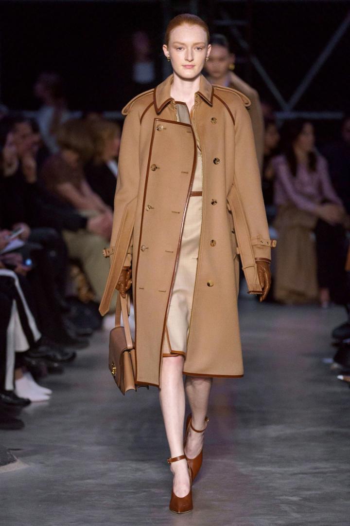 Burberry Leather Trim Coat