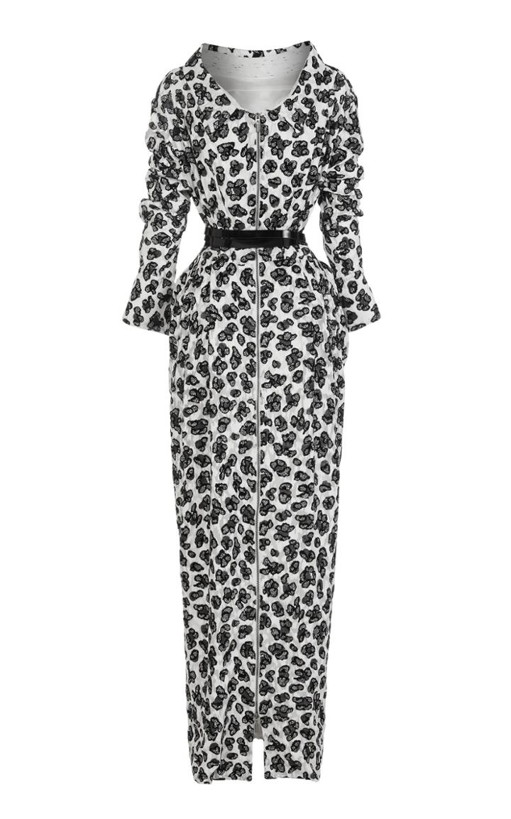 Maticevski Pulsar Embellished Satin Jacquard Midi Dress