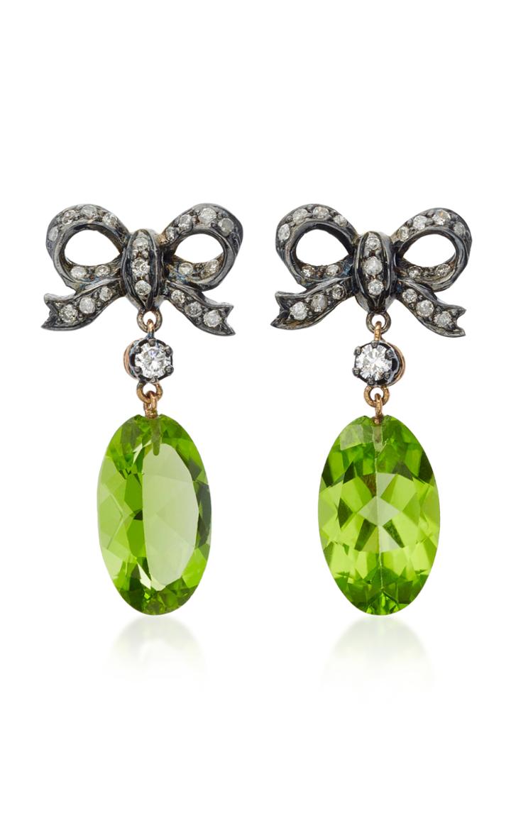 Montse Esteve 18k Gold Peridot And Diamond Earrings