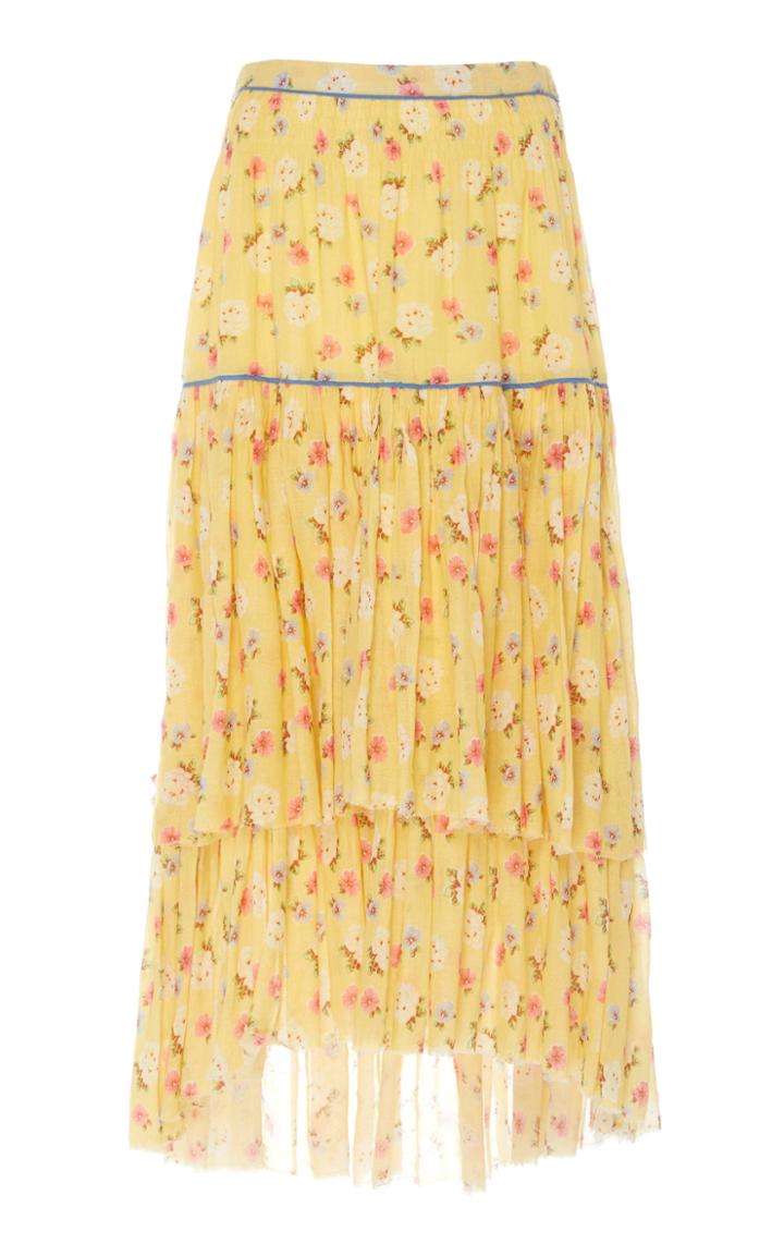 Loveshackfancy Weber Tiered Midi Skirt