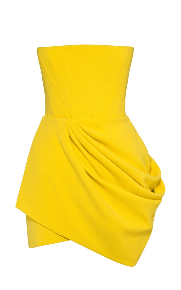 Moda Operandi Alex Perry Buckley Drape-detailed Stretch Crepe Strapless Mini Dress