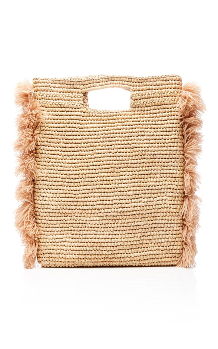 Nannacay Alapaki Fringed Woven Raffia Bag