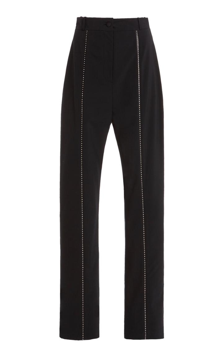Moda Operandi George Keburia Crystal-embellished Pleat Straight Leg Pants