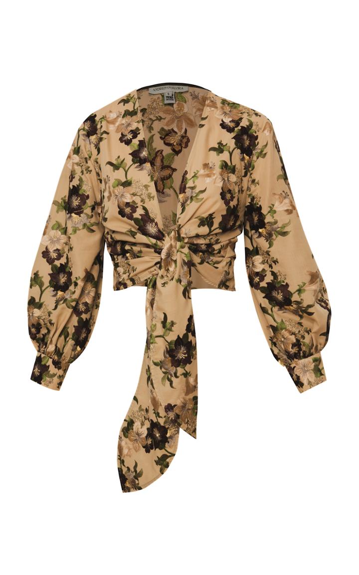 Moda Operandi Andres Otalora Rosal Cotton Tie Blouse