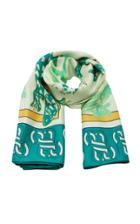 Brandon Maxwell Lizard Print Silk Scarf