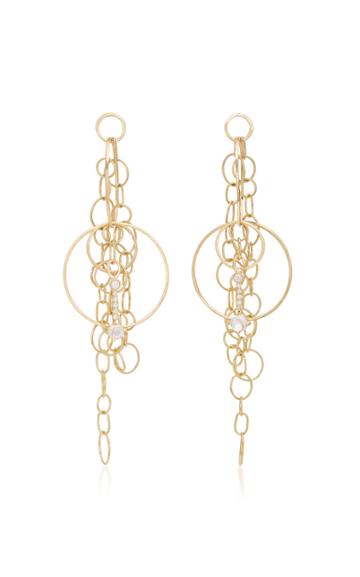 Katey Walker 18k Gold Moonstone And Diamond Earrings