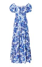 Caroline Constas Bardot Off-the-shoulder Printed Voile Maxi Dress