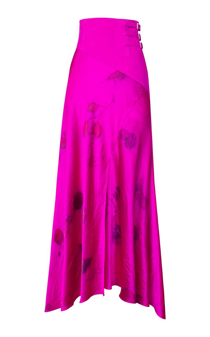 Moda Operandi Alejandra Alonso Rojas Silk-suede Midi Skirt