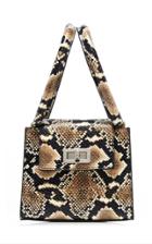 By Far Sabrina Snake-effect Leather Top Handle Bag