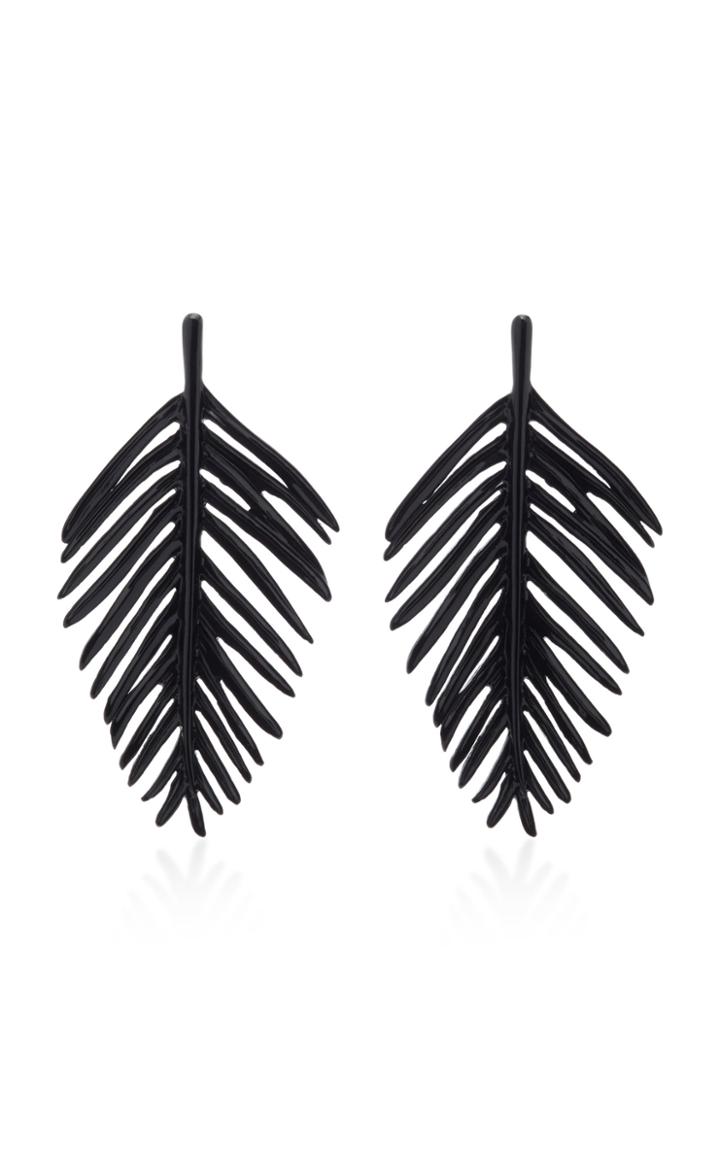 Oscar De La Renta Palm Leaf Earring