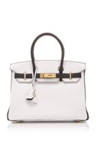 Heritage Auctions Special Collections Herms 30cm White And Black Clemence Leather Special Order Horseshoe Birkin Bag