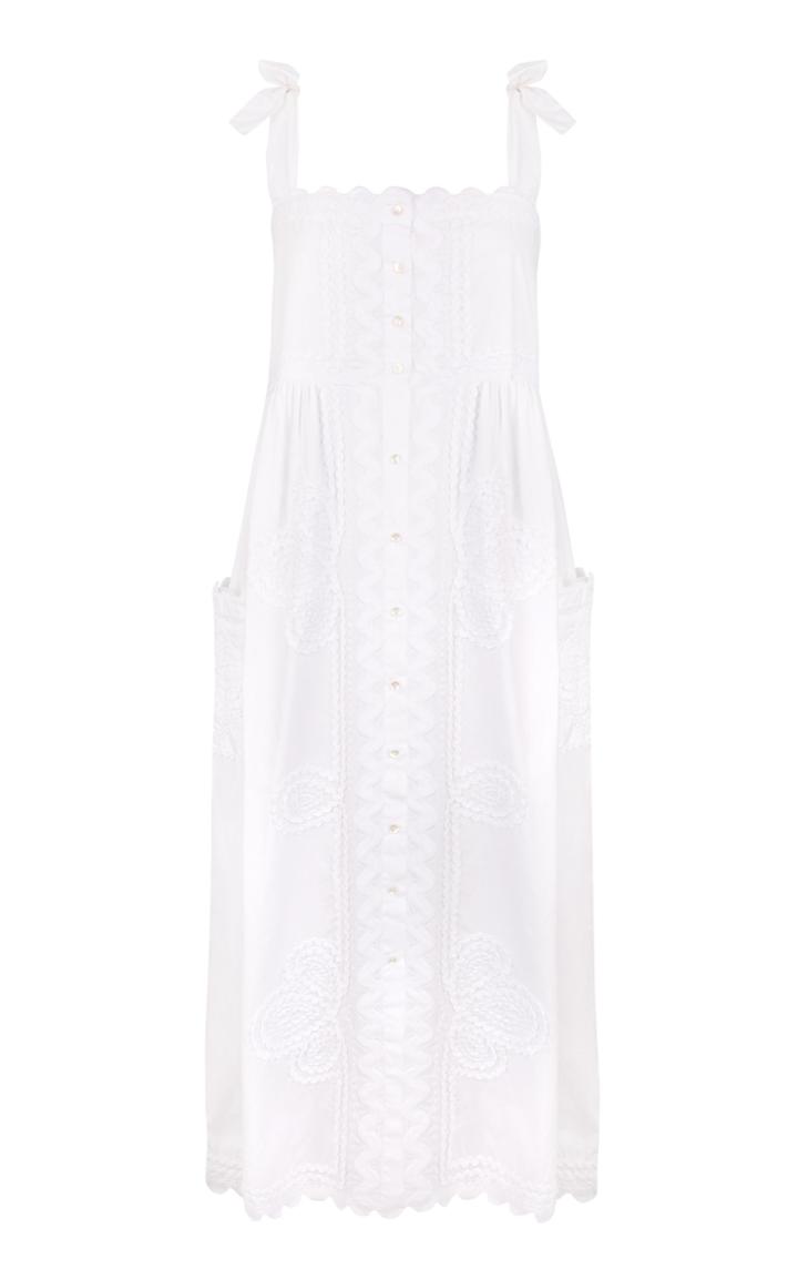 Moda Operandi Juliet Dunn Poplin Tie Shoulder Dress