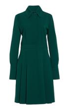 Victoria Victoria Beckham Pleated Crepe Midi Shirt Dress