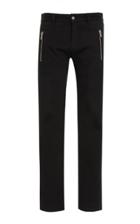 Balmain Zip-embellished Cotton-twill Tapered Pants Size: 46