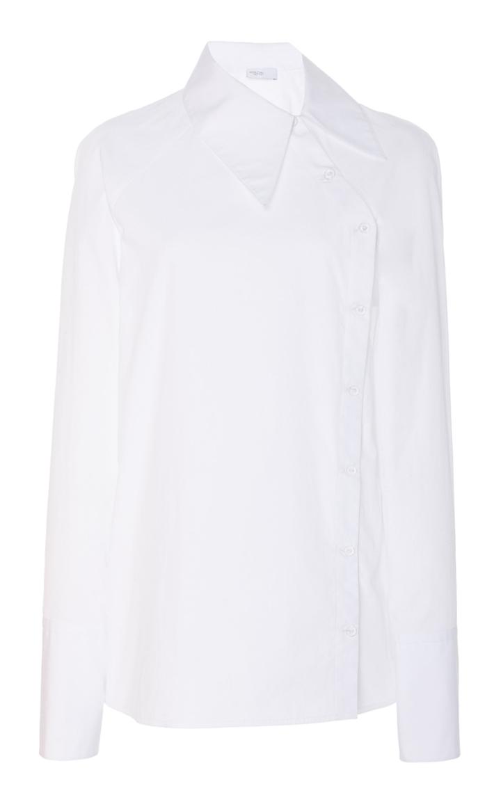 Rosetta Getty Asymmetric Cotton Collared Shirt