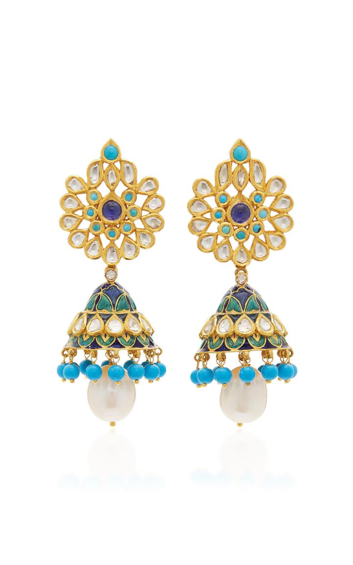 Amrapali 18k Gold And Multi-stone Earrings
