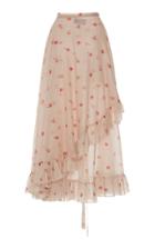Luisa Beccaria Voile Roses Midi Wrap Skirt