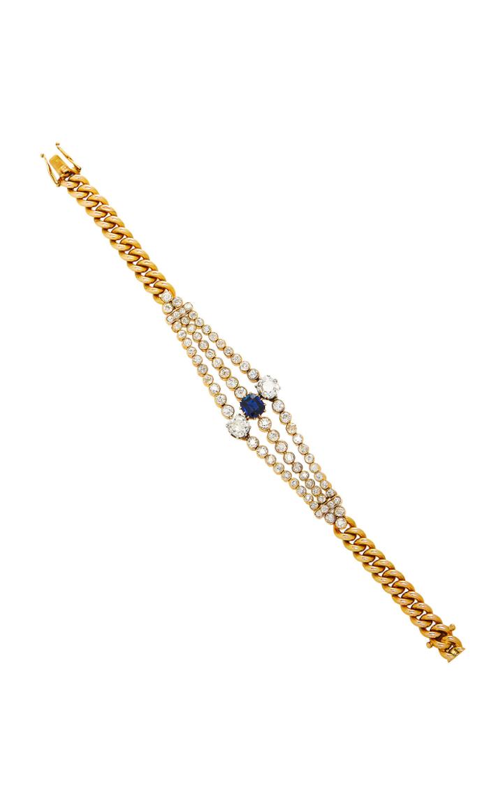 Simon Teakle Antique Sapphire And Diamond Bracelet