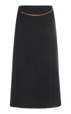 Victoria Beckham Chain-embellished Linen-blend Midi Skirt