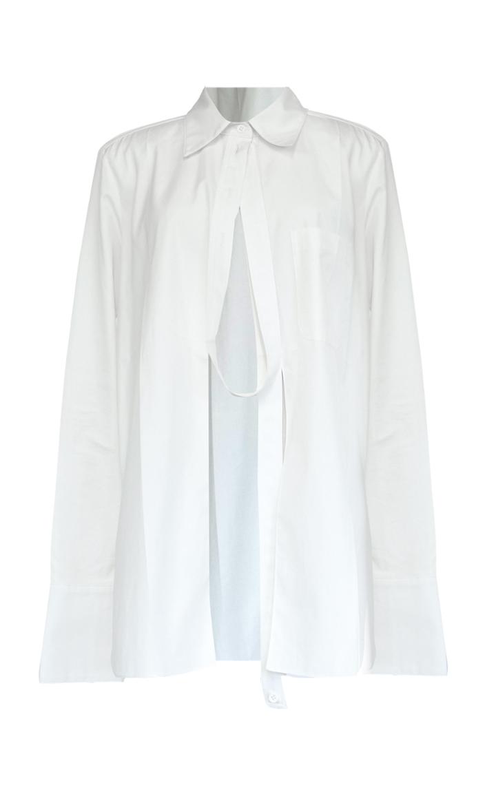 Moda Operandi Peter Do Yiru Placket-detailed Cotton Top