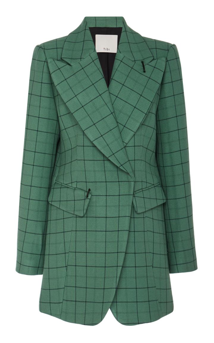Tibi Checked Twill Blazer