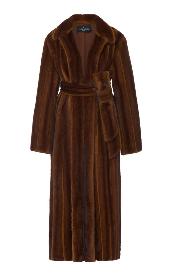 J. Mendel Striped Mink Coat