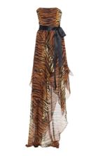 Alexandre Vauthier Tiger Print Silk Chiffon Dress