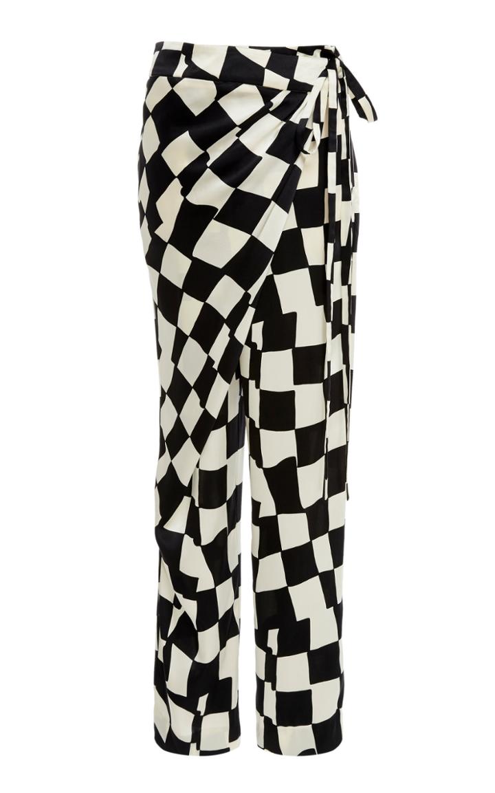 Oscar De La Renta Drape-front Checkered Pants