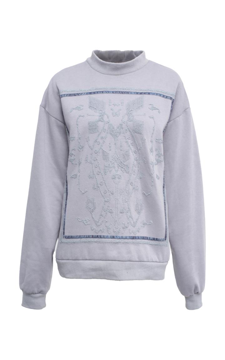 Saptodjojokartiko Ash Embroidered Sweatshirt