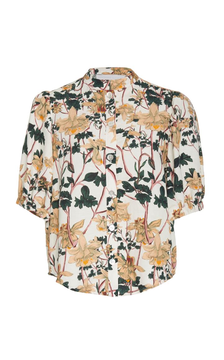 Christine Alcalay Mandarin Collared Elbow Length Top